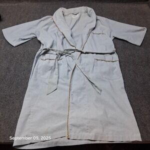 Vintage‎ Marlowe Robe Size Large Blue With Belt and Pockets Lightweight